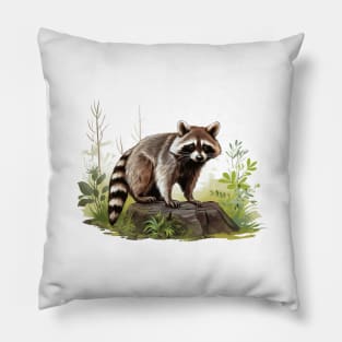 Cute Raccoon Lovers Pillow