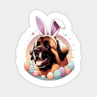 Leonberger's Easter Celebration with Bunny Ears Charm Magnet