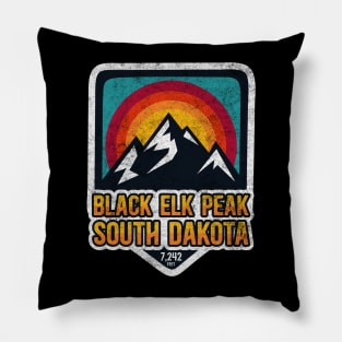 Vintage Black Elk Peak South Dakota Sunset Pillow