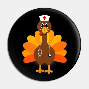 Thanksgiving Scrub Tops Women Turkey Nurse Holiday Nursing Shirt Pin