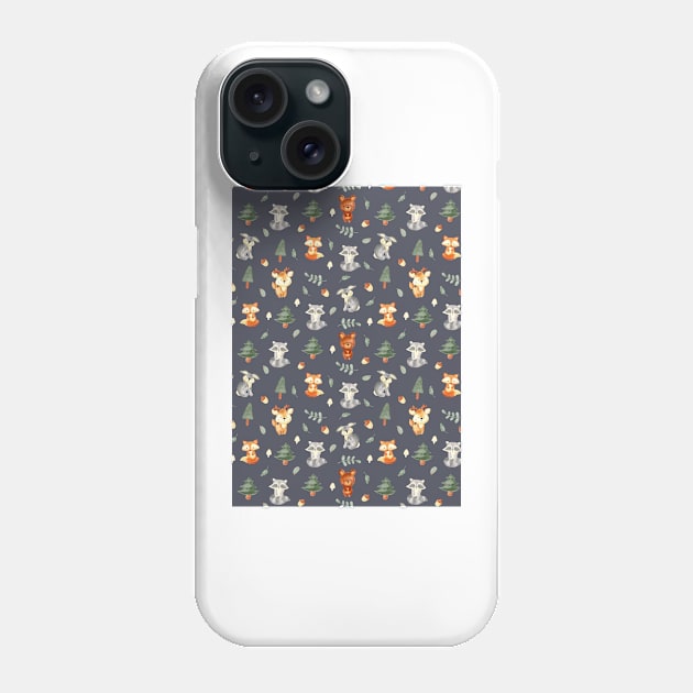 Woodland baby creatures | dark background Phone Case by Harpleydesign