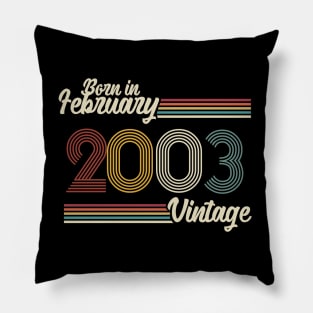 Vintage Born in February 2003 Pillow