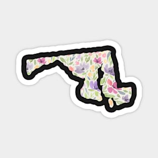 Maryland Silhouette Florals Magnet