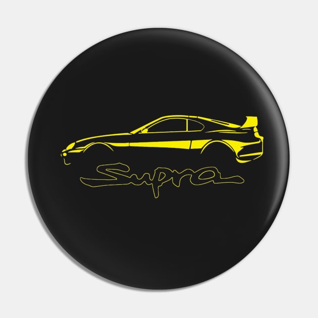 Toyota Yellow Supra MK4 Vintage Pin by lilynamaste