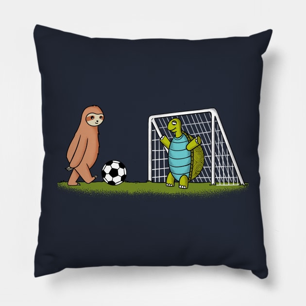 Sloth and turtle football Pillow by coffeeman