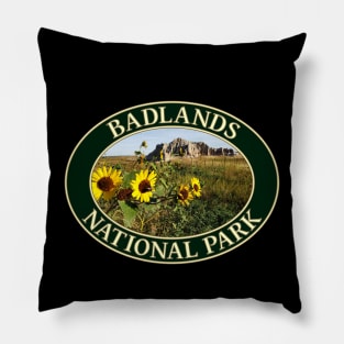 Sunflowers at Badlands National Park in South Dakota Pillow