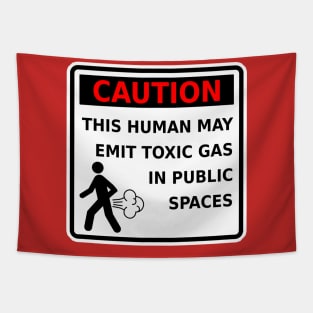 Funny Fart T-Shirt Caution This Human May Emit Toxic Gas Gag Gift Tapestry