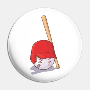 Baseball s Ball with Helmet and Bat Pin