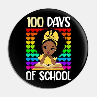 100 Days of School Melanin Girls 100th Day of School Kids Pin