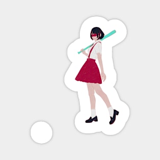 blind baseball girl Magnet