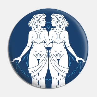 Vintage Gemini Goddess Zodiac Symbol // Proud Gemini Horoscope Sign Astrology Pin