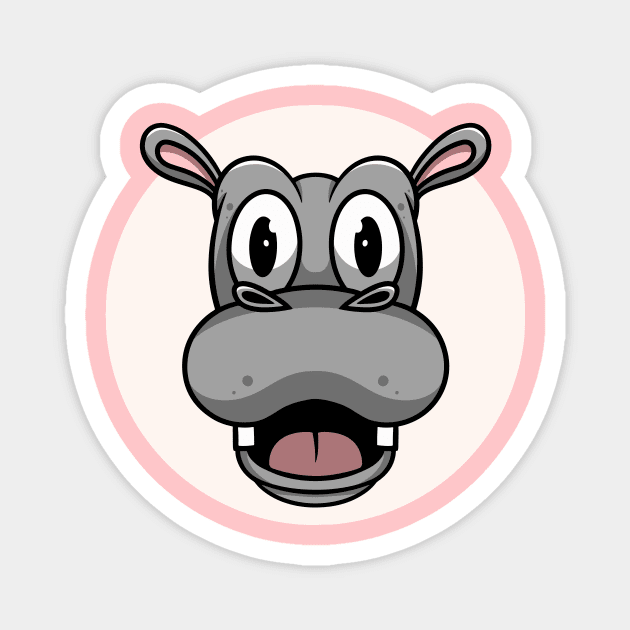 CUte Hippo Magnet by Cubbone