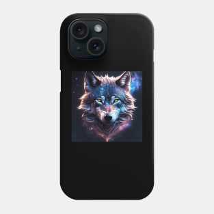 Cosmic wolf galaxy shirt Phone Case