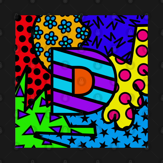 Alphabet Series - Letter D - Bright and Bold Initial Letters by JossSperdutoArt