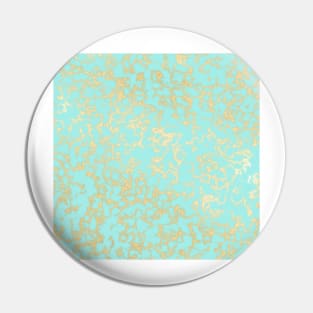 Teal and Gold Marble Pin