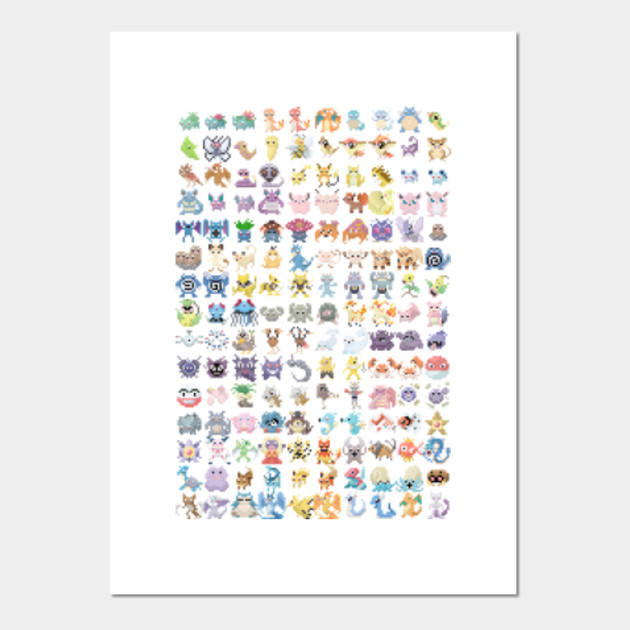gen 1 1 150 pokemon pokemon posters and art prints teepublic