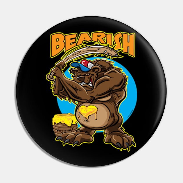 Bearish Bear with a baseball bat Pin by eShirtLabs