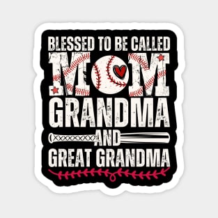 Blessed To Be Called Mom Grandma Great Grandma Baseball Magnet