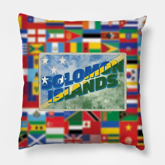 Solomon Islands vintage style retro souvenir Pillow by DesignerPropo