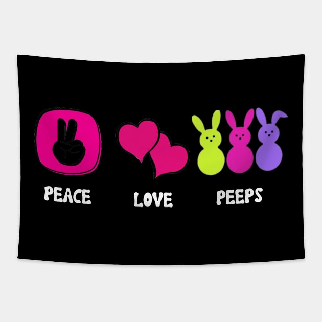 Peace Love & Peeps Tapestry by This Fat Girl Life