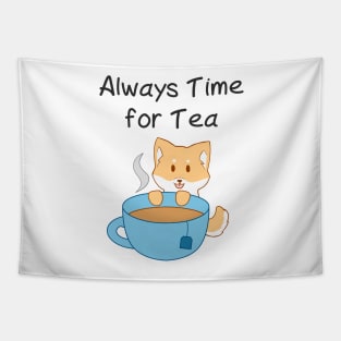 Shiba Inu Tea Time Tapestry