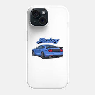 Rear Car Mustang blue Phone Case