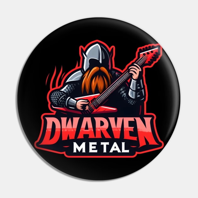 Dwarven Metal - Dwarf Guitarist - Fantasy Pin by Fenay-Designs