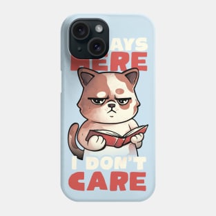It Says Here I Don't Care - Funny Cute Cat Book Gift Phone Case