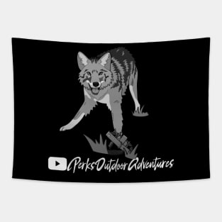 black n white coyote in trap Tapestry