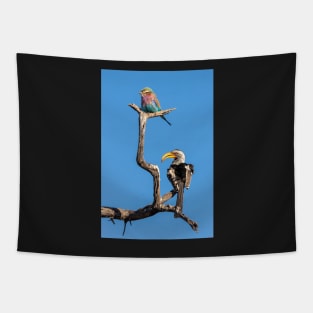 Lilac Breasted Roller and Yellow Billed Hornbill Tapestry