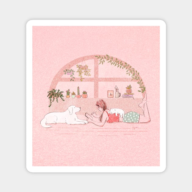 STAY AT HOME_JOURNALING Magnet by Tyne Bobier Illustrations