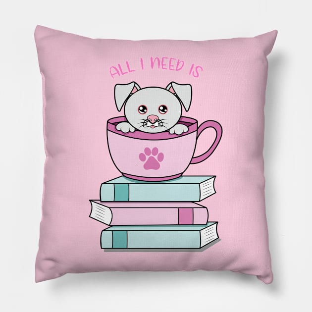 All i need is coffee books and my dog Pillow by JS ARTE