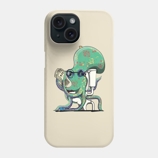 Octopus on the Toilet Phone Case by InTheWashroom