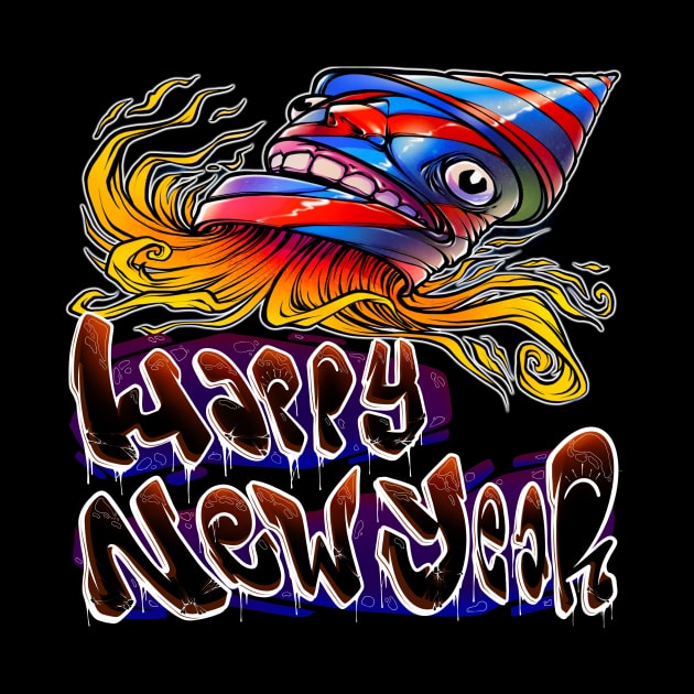 Happy New Year Graffiti by Graffitidesigner