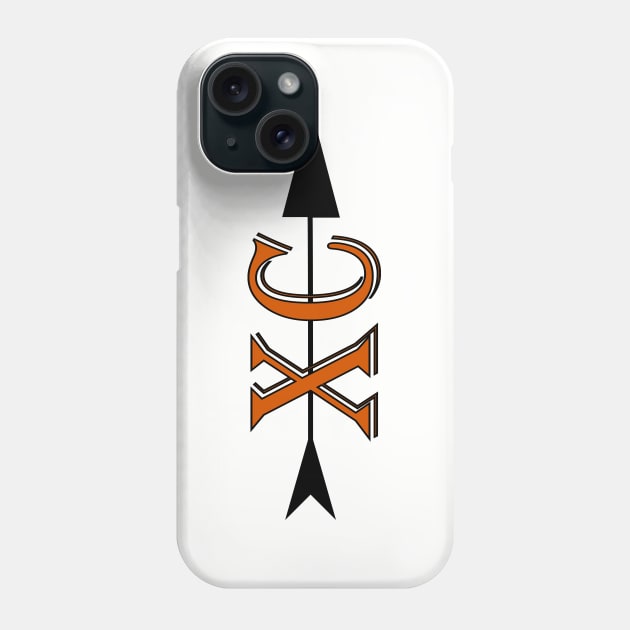 Cross Country Logo XC with an arrow in black and orange Phone Case by Woodys Designs