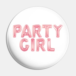 Party Girl Rose Gold Foil Balloons Fun Chic College Dorm Vibes Pin