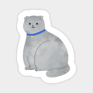 scottish fold cat, Grey Cat Magnet