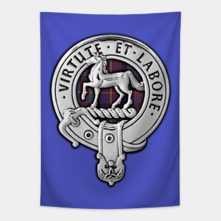 Clan Cochrane Crest & Azure Tartan Tapestry