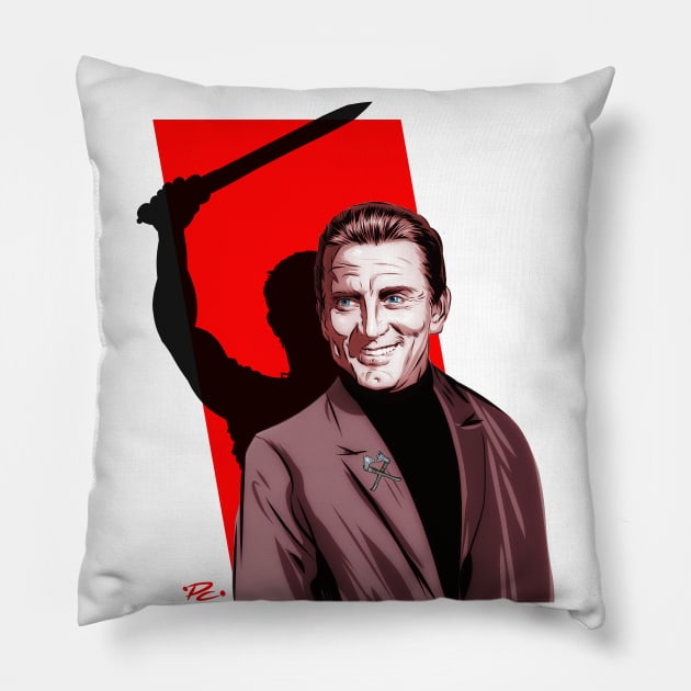 Kirk Douglas - An illustration by Paul Cemmick Pillow by PLAYDIGITAL2020