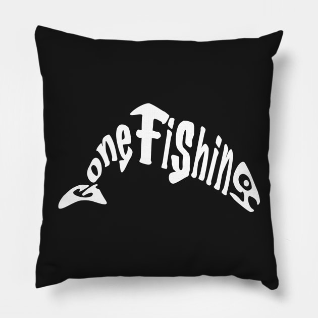 Gone fishing Pillow by Riesvectorart