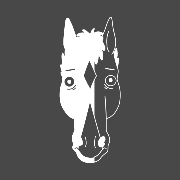 Bojack Horseman Face (white) by GeleHaas