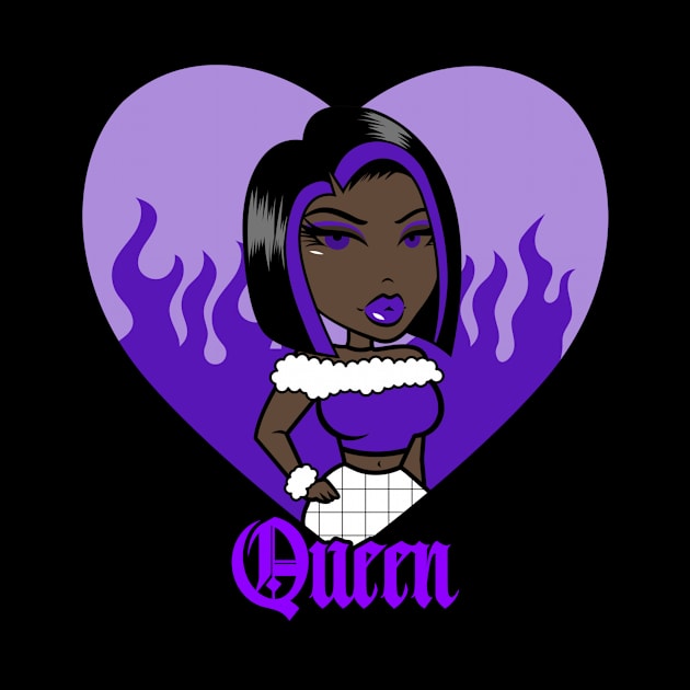 Queen Doll girl Purple-Out v3.2 by Just In Tee Shirts