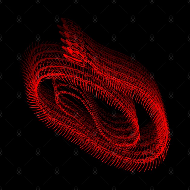 Snake skeleton / RED / by Meanie