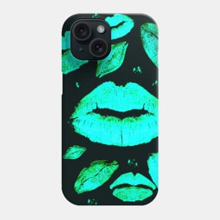 Kisses All Over (Green) Phone Case