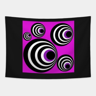 Optical Illusions, Visual Phenomena, circle pattern, pink version Tapestry