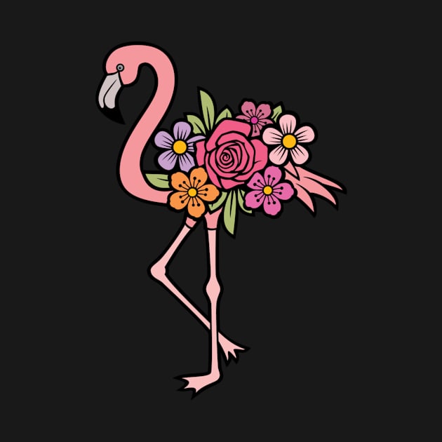 Flamingo with Flowers by Protshirtdesign