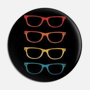 Vintage Retro Sunset Hipster Glasses Pin