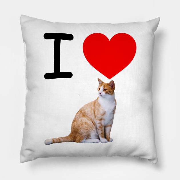 I HEART CREAMSICLE TABBY CATS Pillow by EmoteYourself