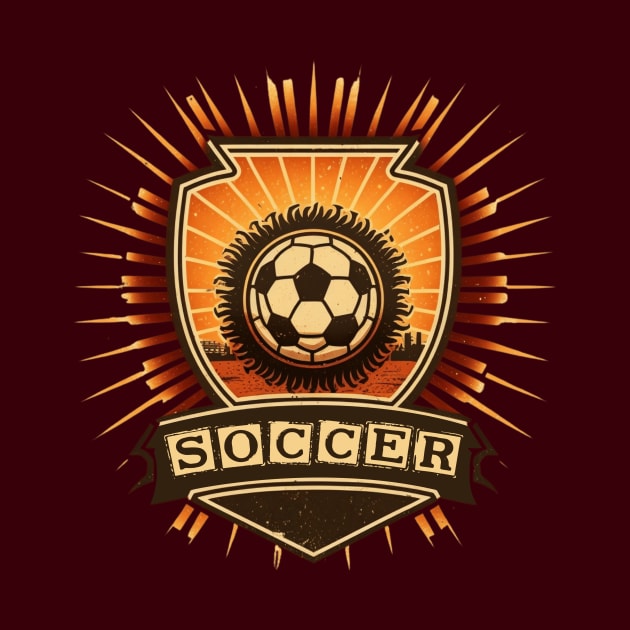 Vintage Soccer Sun Graphic for Men Women Teen Boys Girl by Kertz TheLegend