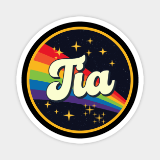 Tia // Rainbow In Space Vintage Style Magnet